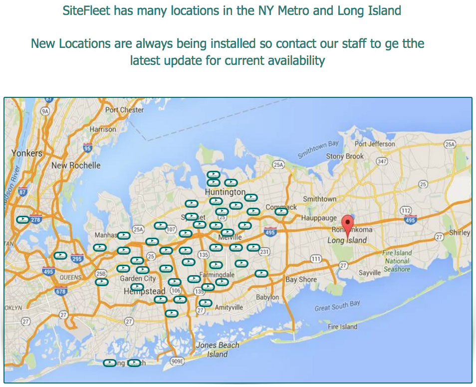 SiteFleet has many locations in the NY Metro and Long Island